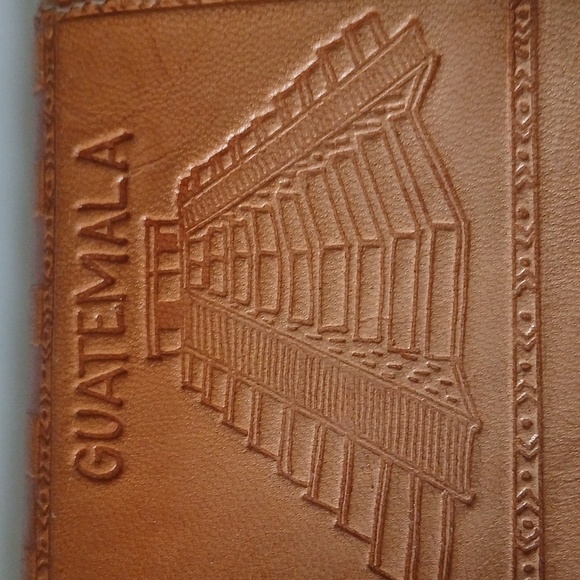 Guatemala Tourist Wallet Leather Embossed Hand Painted Crafts Mexico Unisex - Picture 12 of 14